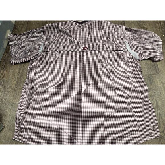 Drake Waterfowl Men's Vented Dark Red Check Short Sleeve Button Shirt 3XL - Picture 5 of 5